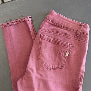 1822 Denim Ankle Jeans - Deep Burgundy